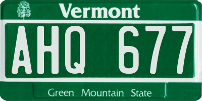 VT license plate AHQ677