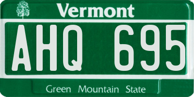 VT license plate AHQ695