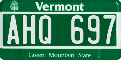 VT license plate AHQ697