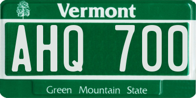 VT license plate AHQ700
