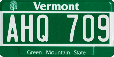 VT license plate AHQ709