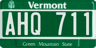 VT license plate AHQ711