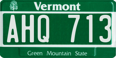 VT license plate AHQ713