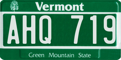VT license plate AHQ719