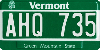 VT license plate AHQ735