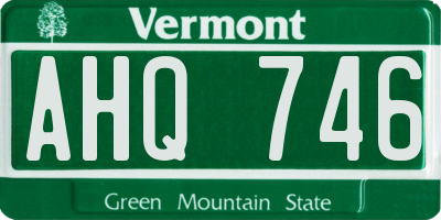 VT license plate AHQ746