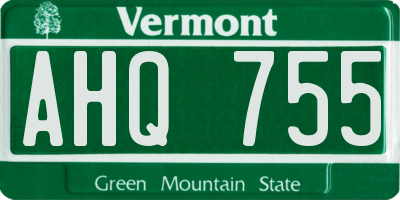 VT license plate AHQ755