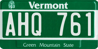 VT license plate AHQ761