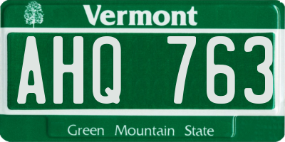 VT license plate AHQ763