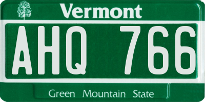 VT license plate AHQ766