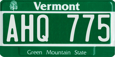 VT license plate AHQ775