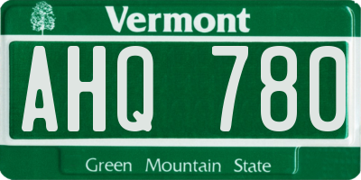 VT license plate AHQ780