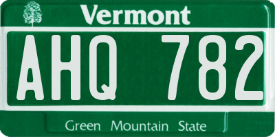 VT license plate AHQ782