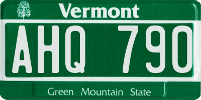 VT license plate AHQ790