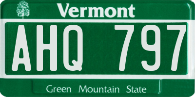 VT license plate AHQ797