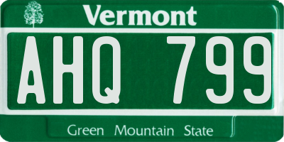 VT license plate AHQ799