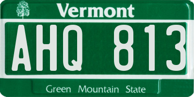 VT license plate AHQ813