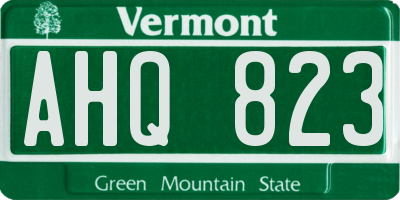 VT license plate AHQ823