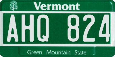 VT license plate AHQ824