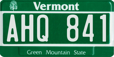 VT license plate AHQ841