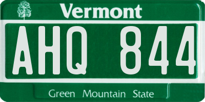 VT license plate AHQ844