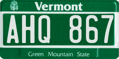 VT license plate AHQ867