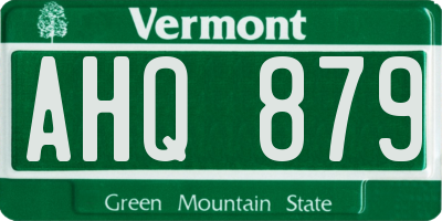 VT license plate AHQ879