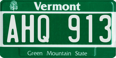 VT license plate AHQ913