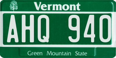 VT license plate AHQ940