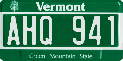 VT license plate AHQ941