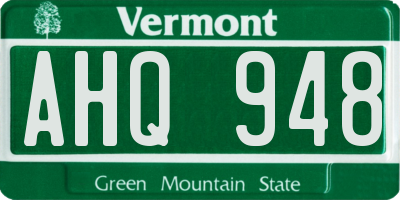 VT license plate AHQ948