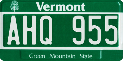 VT license plate AHQ955