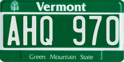 VT license plate AHQ970