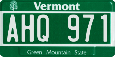 VT license plate AHQ971