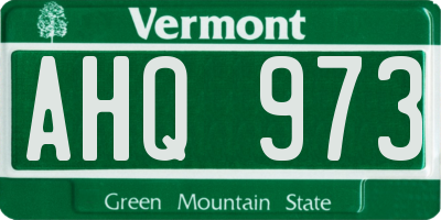 VT license plate AHQ973