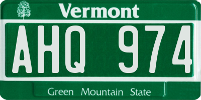 VT license plate AHQ974