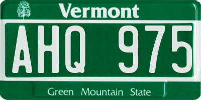 VT license plate AHQ975