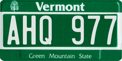 VT license plate AHQ977