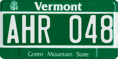 VT license plate AHR048