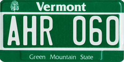 VT license plate AHR060