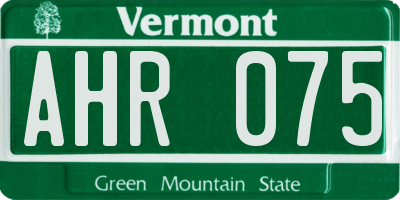 VT license plate AHR075