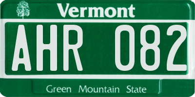 VT license plate AHR082