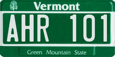 VT license plate AHR101