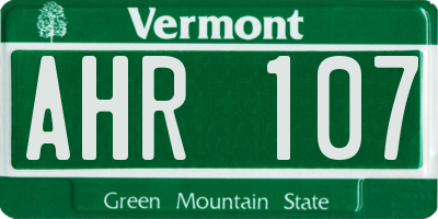 VT license plate AHR107