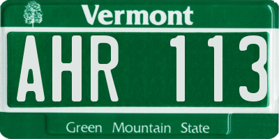 VT license plate AHR113