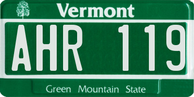 VT license plate AHR119