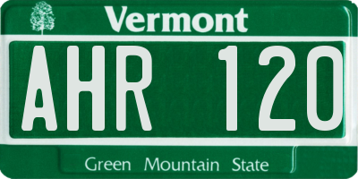 VT license plate AHR120