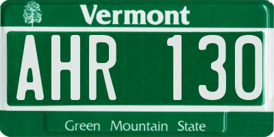 VT license plate AHR130