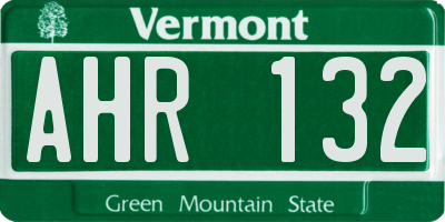 VT license plate AHR132