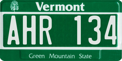 VT license plate AHR134